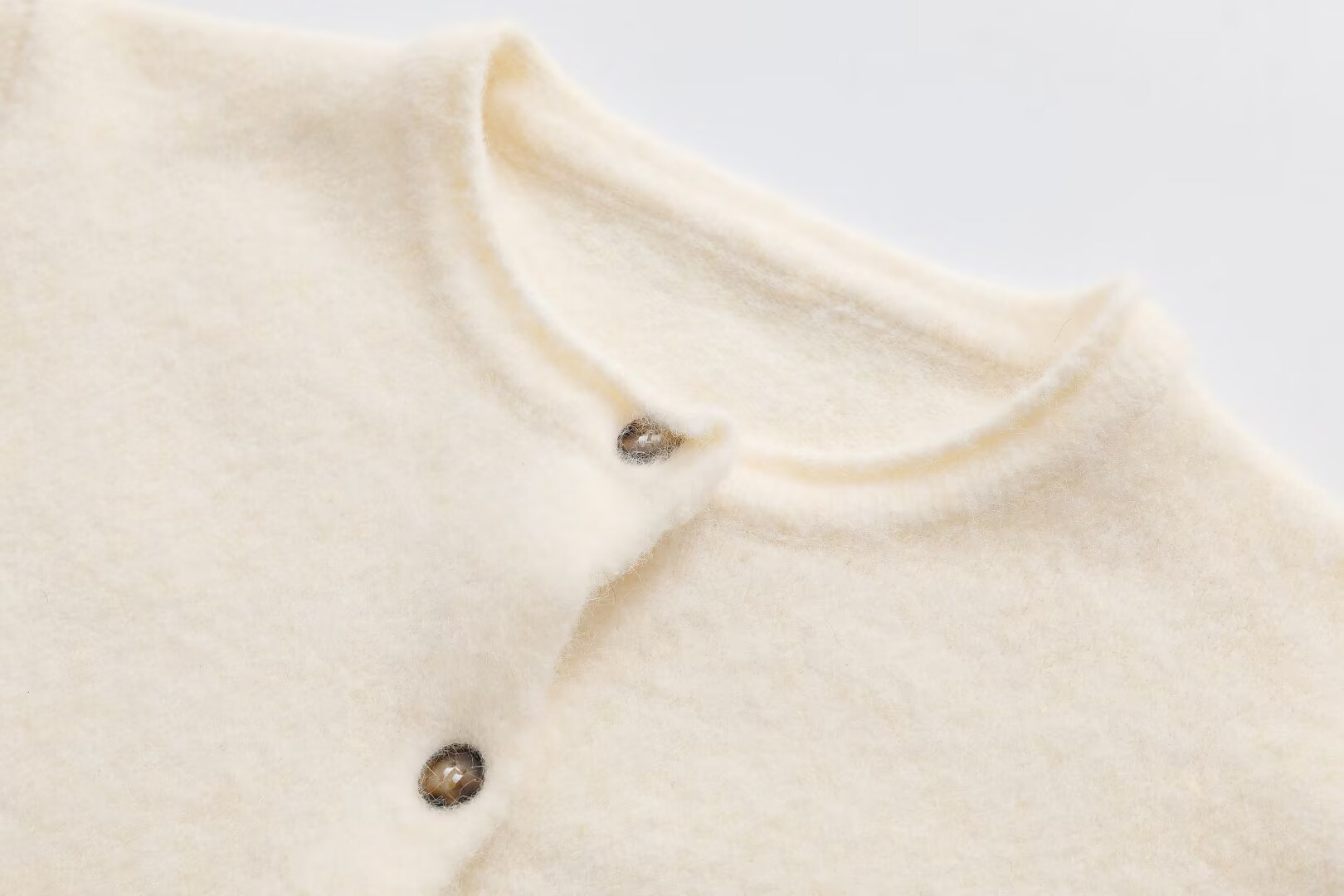 Polyester Crew Button Front Cardigan
