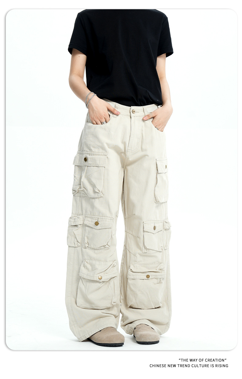 Street Retro Heavyweight Wide-Leg Casual Loose Slimming Long Trousers