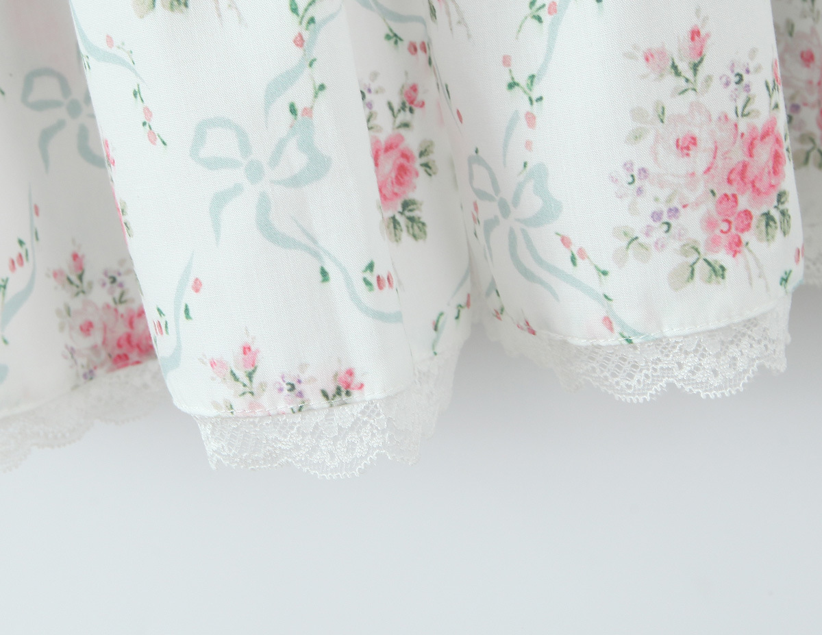 Sleeveless Botanical Print Midi Dress With Ribbon Tie