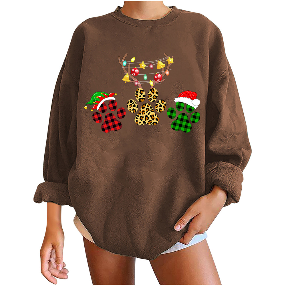 3D Animal Graphic Long Sleeve Loose Blouse