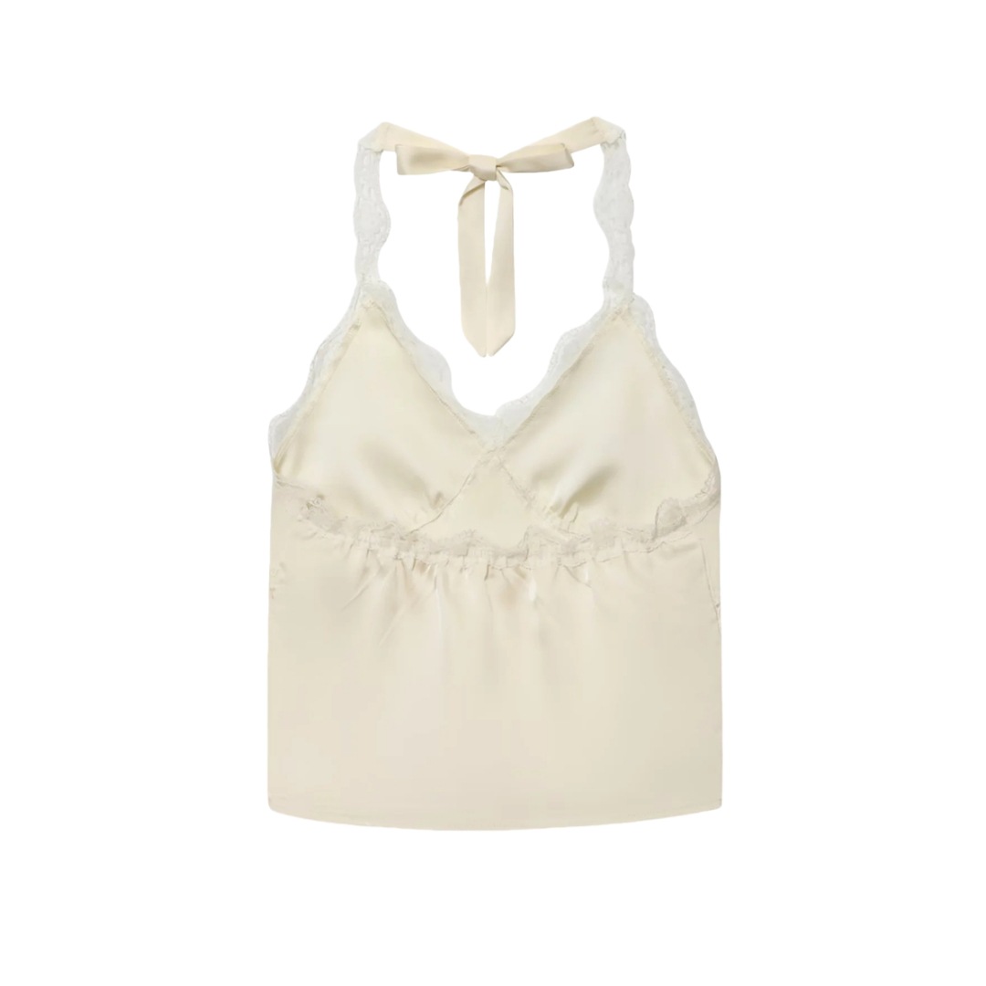 Streetwear Open Back Frill Wrap Cami