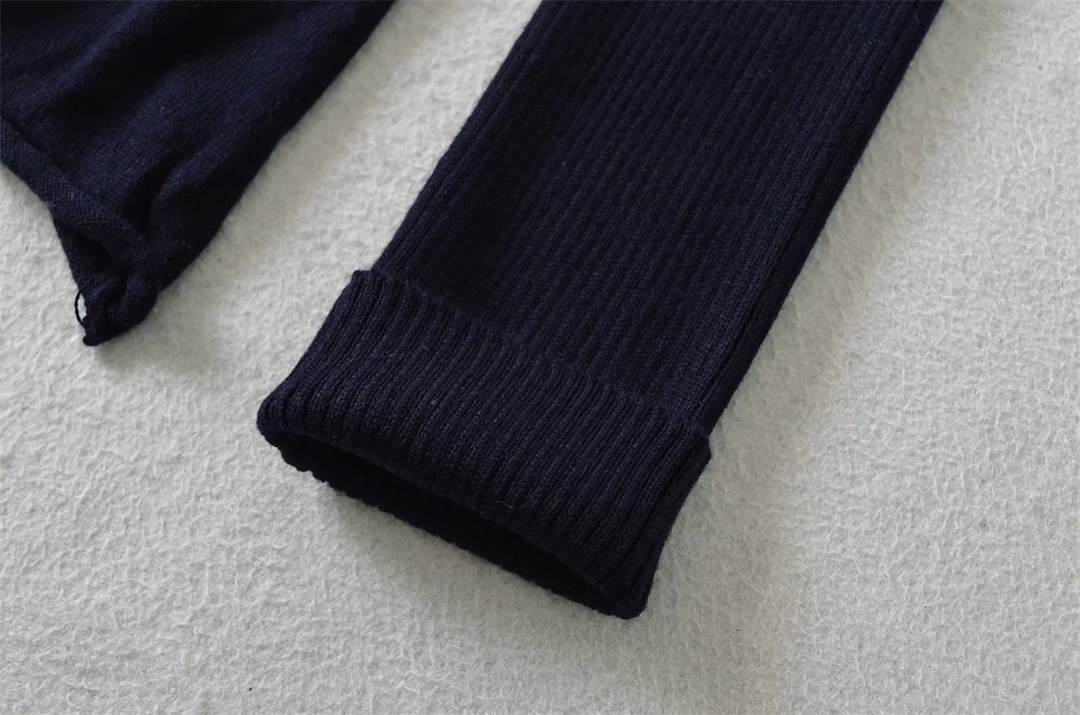 Ladies Plain Knit Irregular Silhouette Cardigan