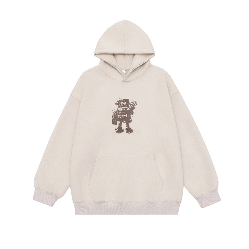 Gender Neutral Oversized Patterned Cotton-Blend Hoodie