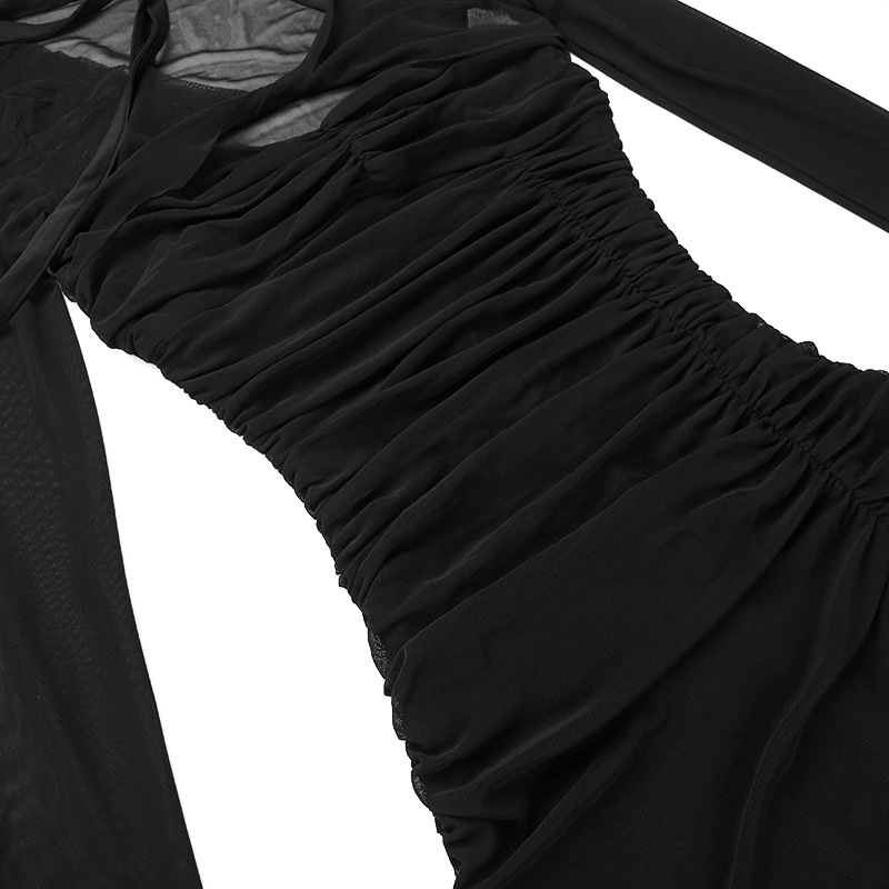 V-Neck Sleeveless Polyester Bodycon Maxi Dress