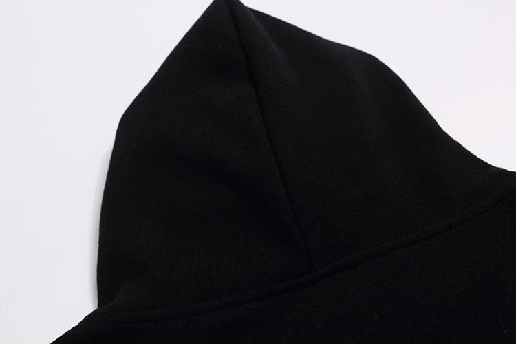 Letter Print Oversized Hooded Sweatshirt with Deep V-Neck