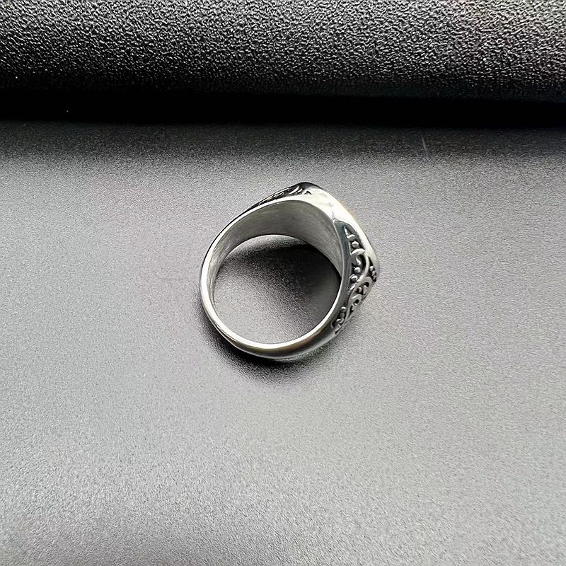 Vintage Punk Style Jewelry Titanium Steel Polishing Knife Stainless Steel Men's Ring