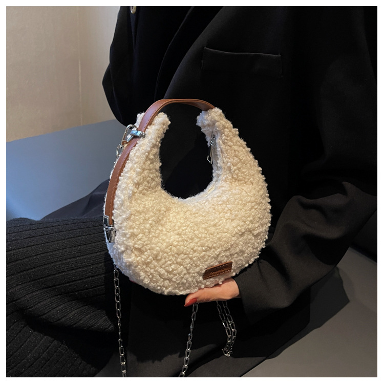 Fashion Faux Wool Fur Bags for Women Shoulder Bag Tote Crossbody Female Handbag