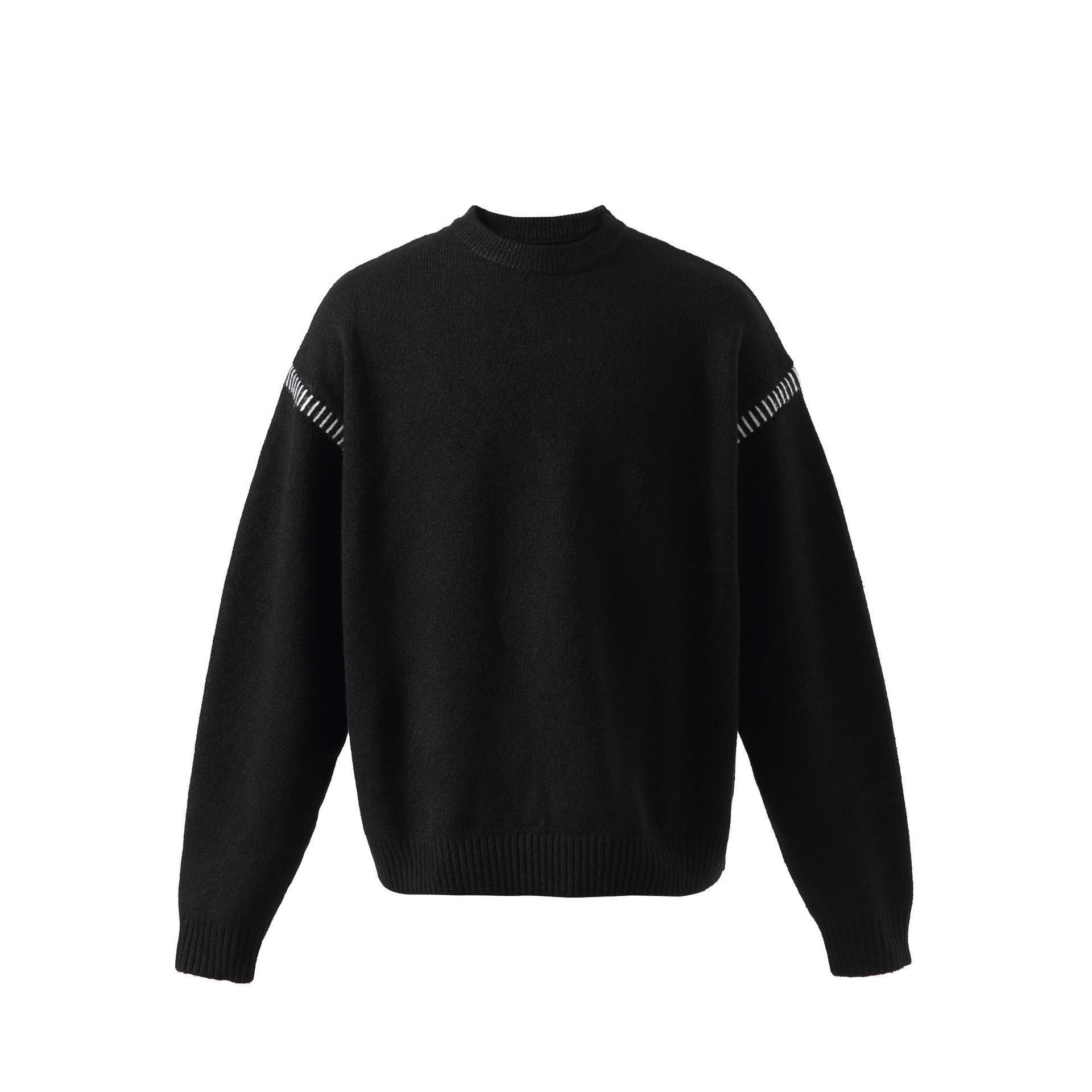 Oversized Japanese Workwear Sweater Accent Seams