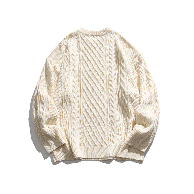 Ladies Japanese Workwear Jacquard Oversized Sweater