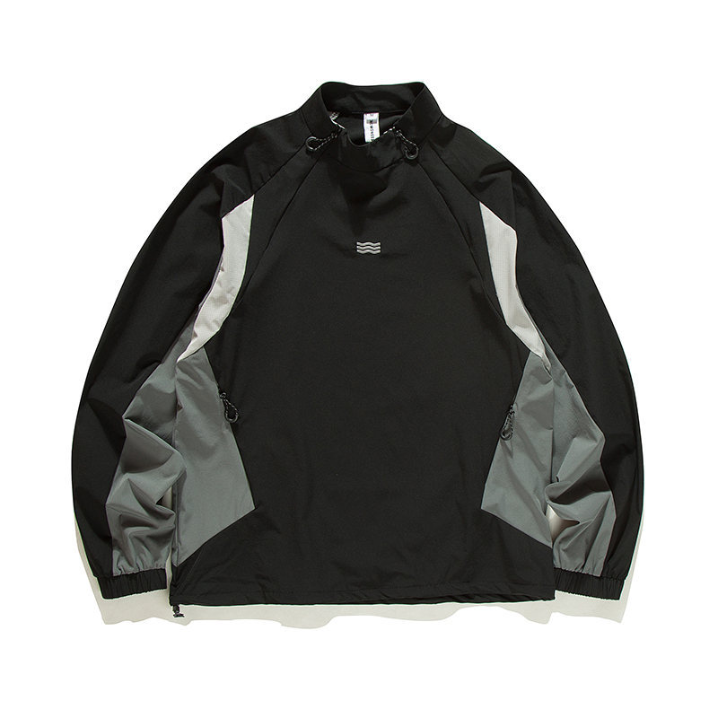 Baseball Oversized Contrast Nylon Performance Hoodie
