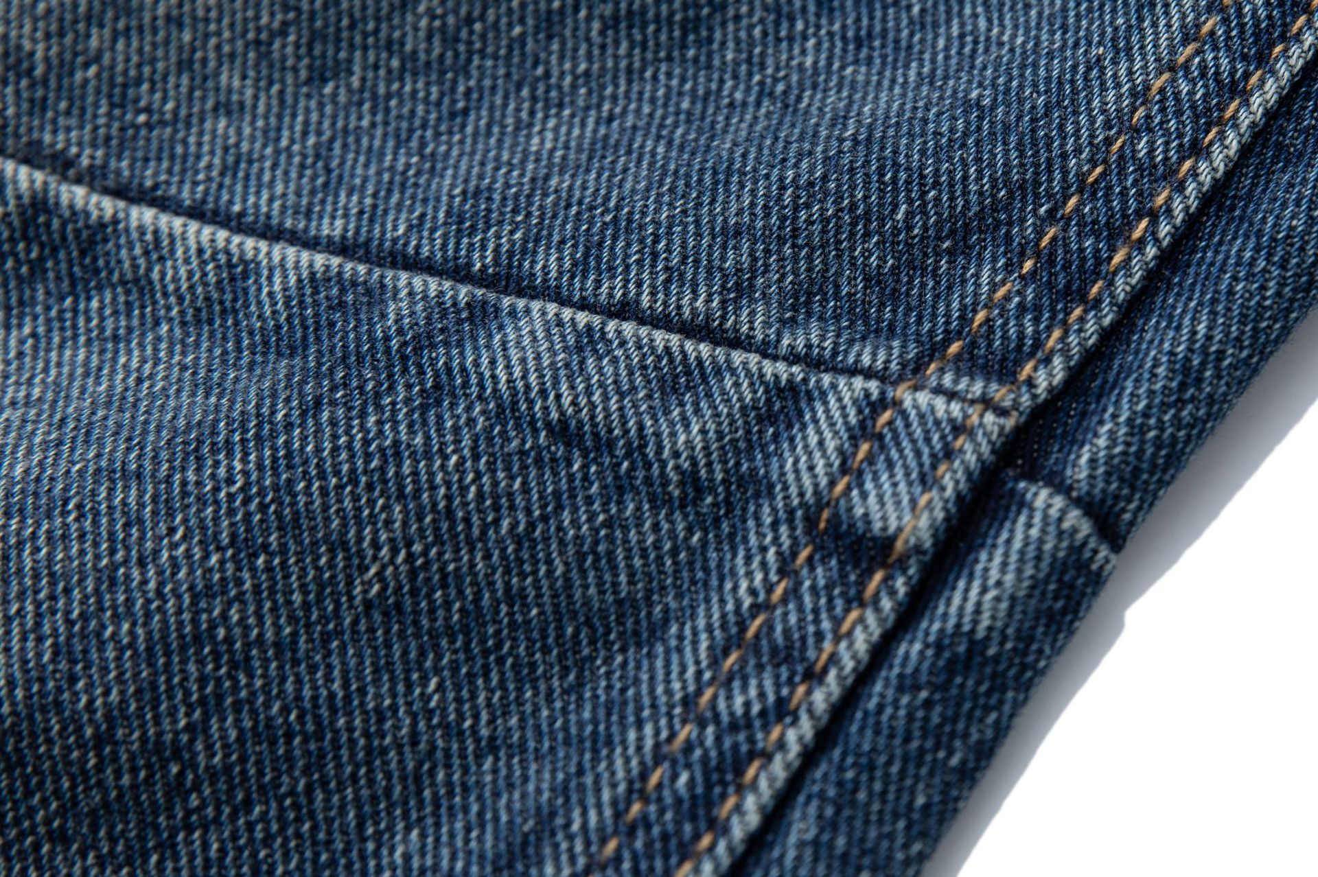 Denim Pants Men's Loose Cuff Tapered Jeans with Catwhisker Wash Casual Long Pants