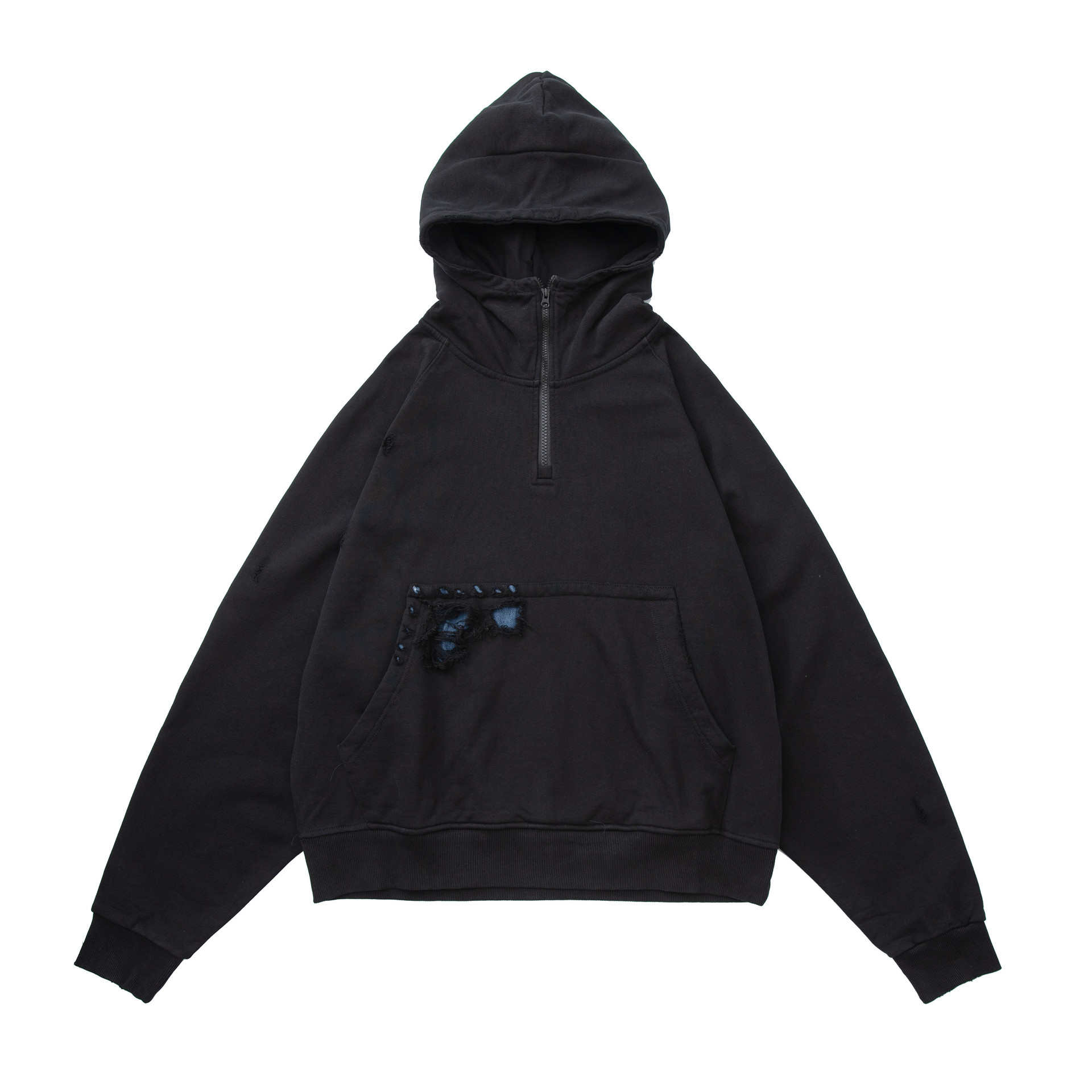 Loose Fit Printed Destroyed Hoodie