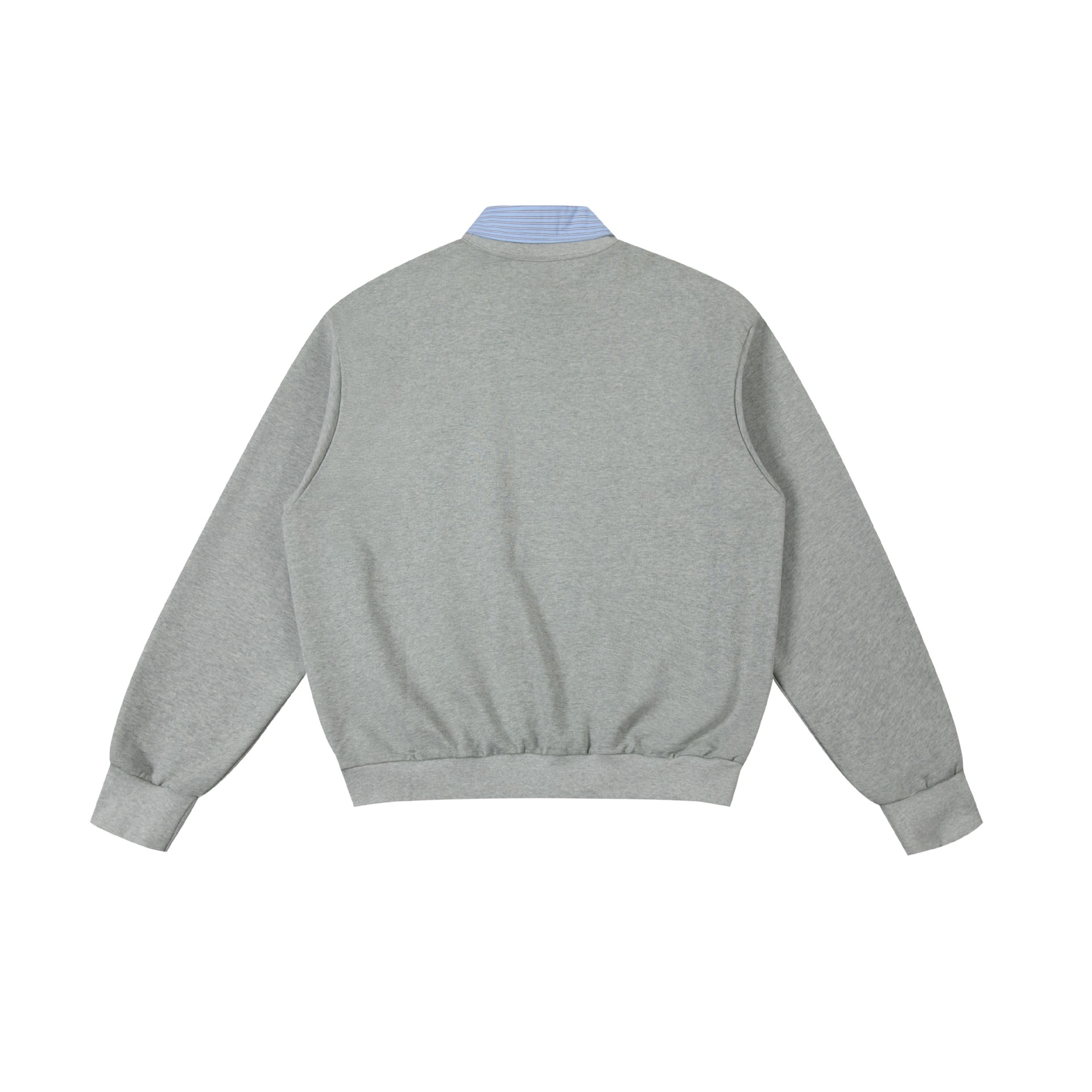 Oversized Button-Down Mock Layered Patchwork Hoodie