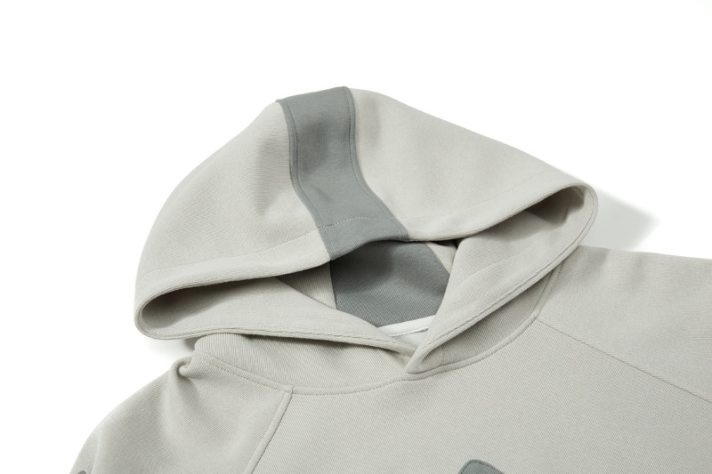 Oversized Cotton Contrast Panel Hoodie