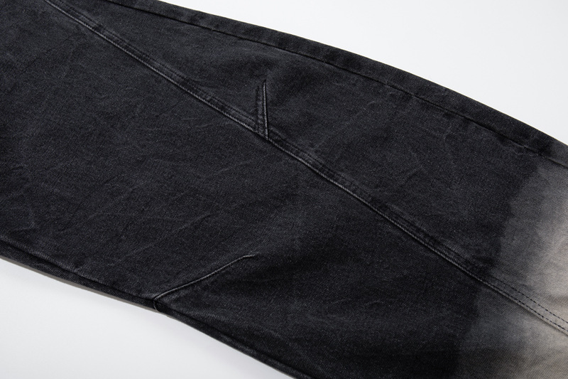Street Style Retro Deconstructed Patchwork Designer Jeans, High-Quality Unique Design Knife-Style Pants