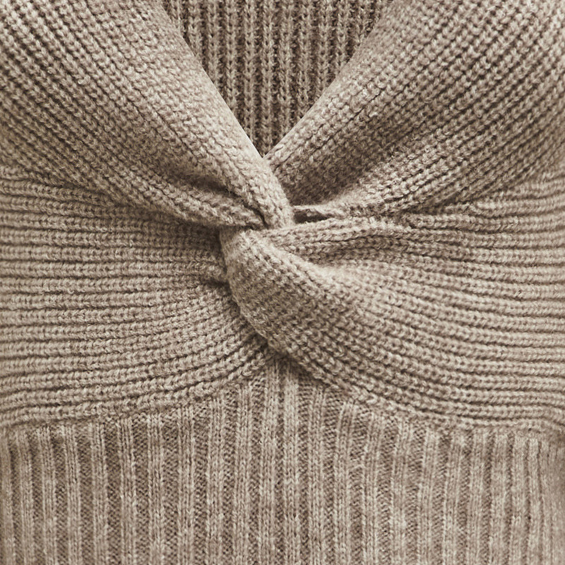 Long Sleeve Pointed Collar Sweater For Her