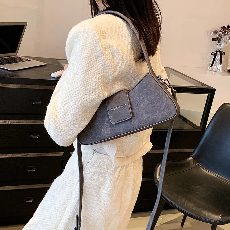 Small PU Leather Underarm Shoulder Bags for Women Designer Fashion Handbags Trend Ladies Solid Color Crossbody Bag