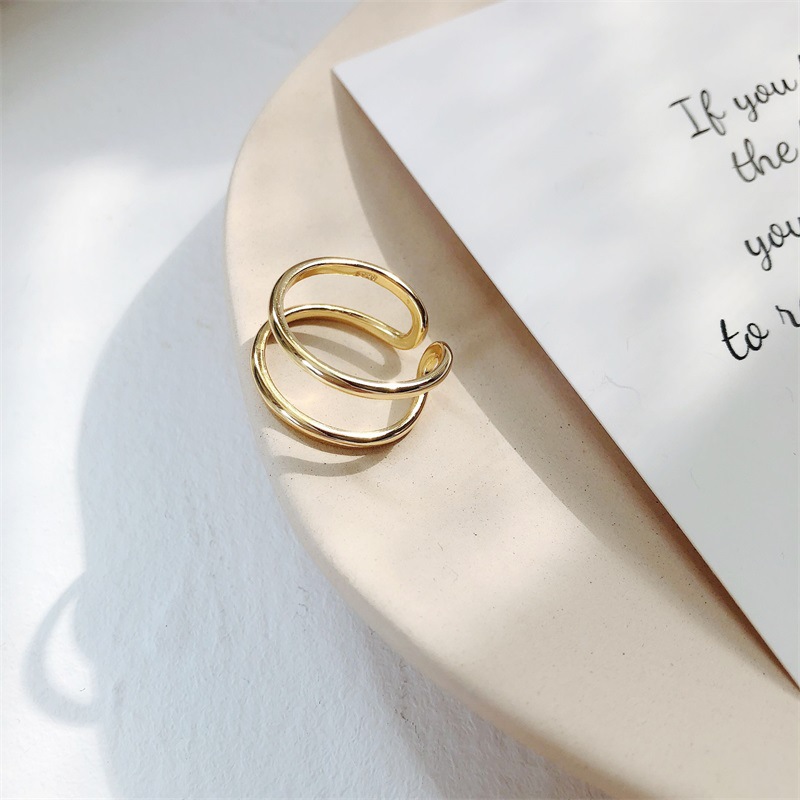 Unisex Silver Cutout Chunky Ring