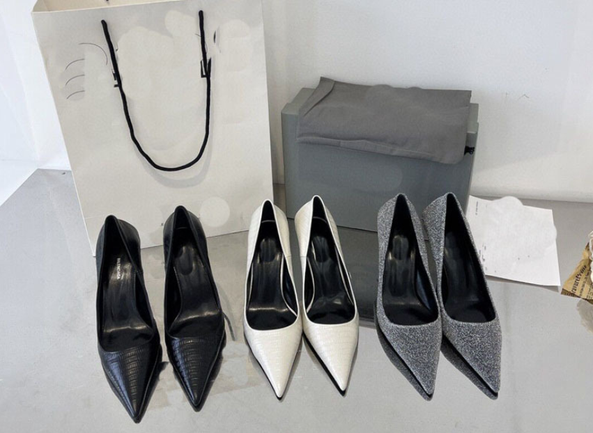 Office Ladies High Heels Genuine Leather High End Brand New Shoes Female Sexy Pointy toe Basic Pumps Shoes Women