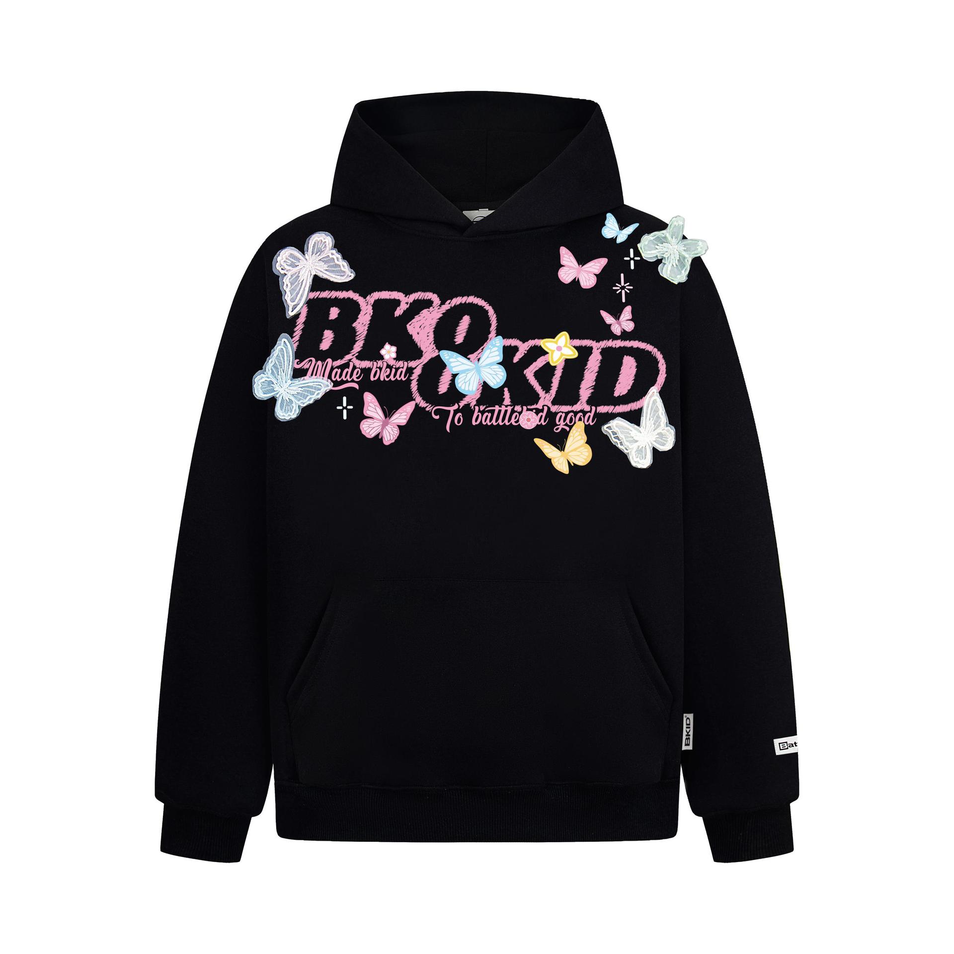 Vibrant Embossed Wing Print Hoodie