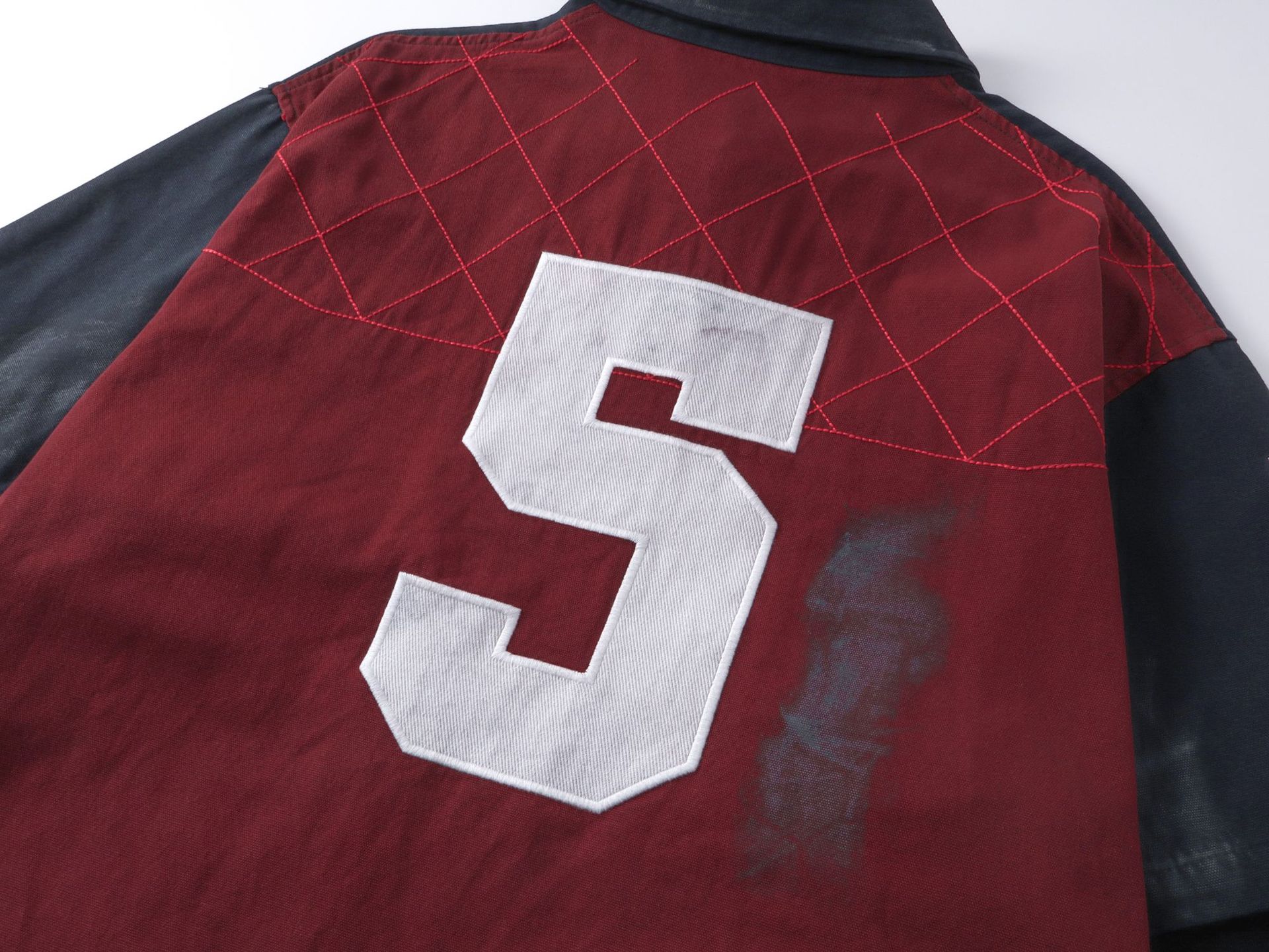 Heavyweight Cotton Long Sleeve Faux-Layered Button-Up Letter Hoodie
