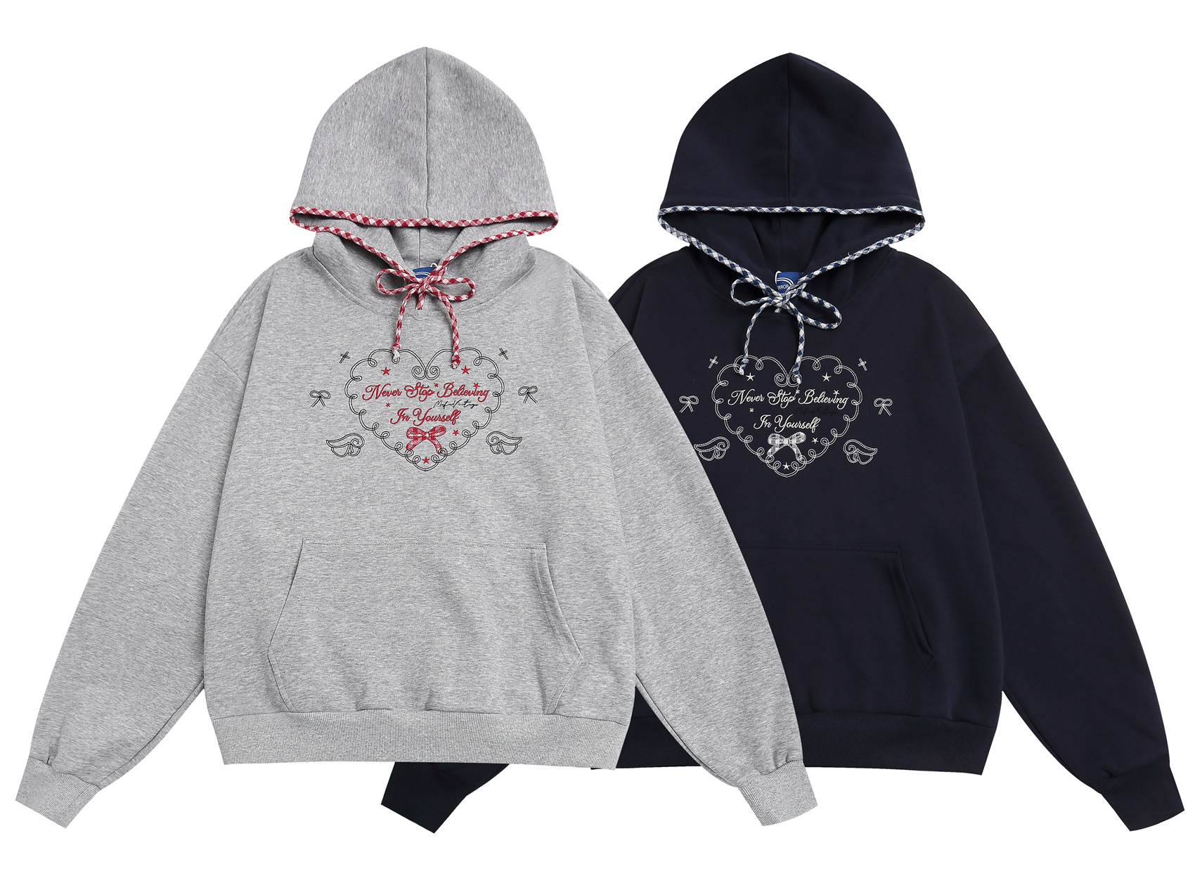 American Retro Oversized Love Motif Hoodie