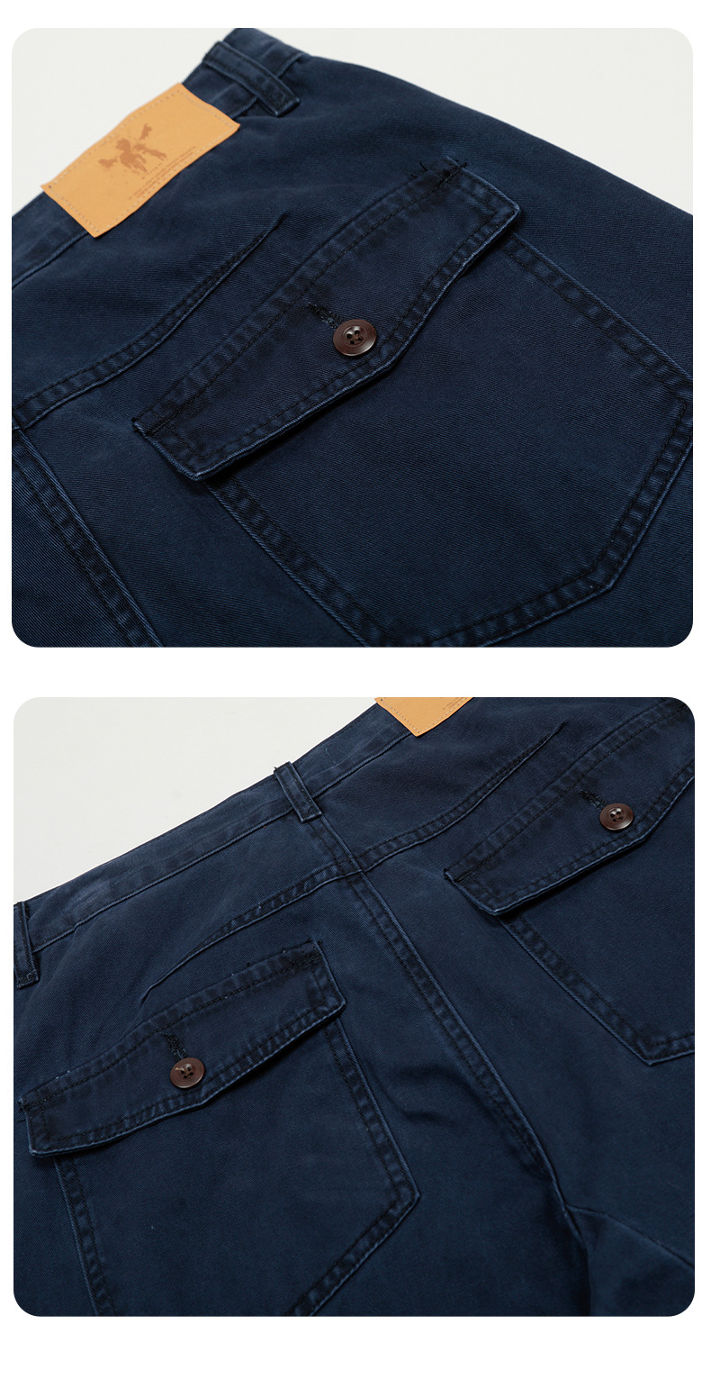 Straight Leg Work Pants with Accordion Fake Pocket Design for Men and Women