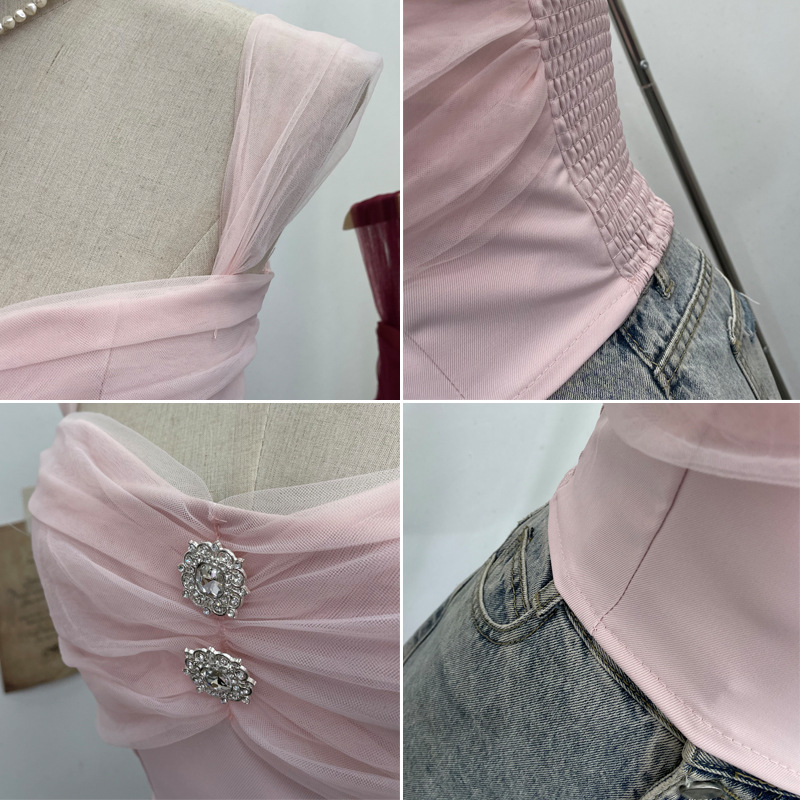 Sexy Slim Fit Solid Color Mesh Top
