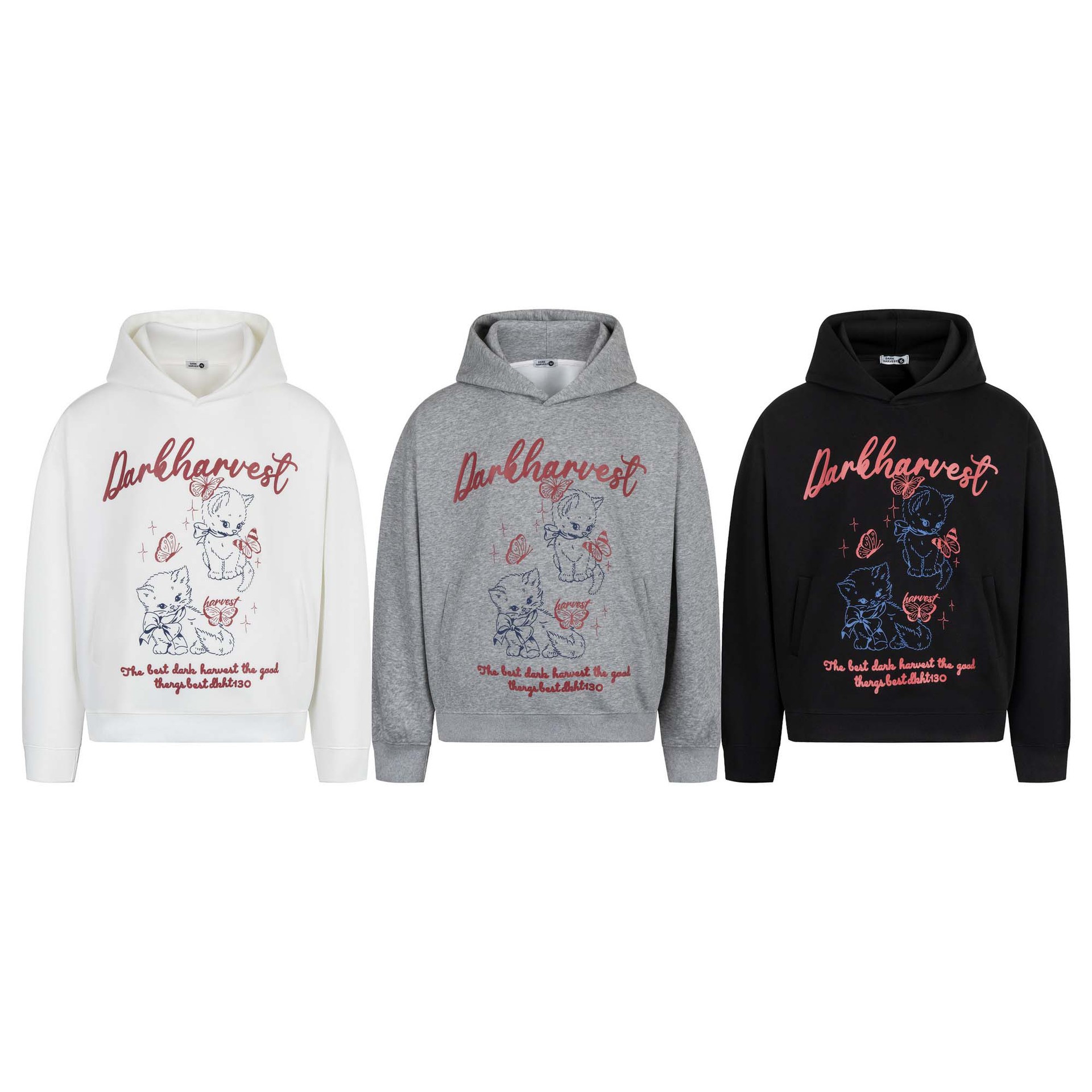 Urban Feline Graphic Oversized Cotton Hoody