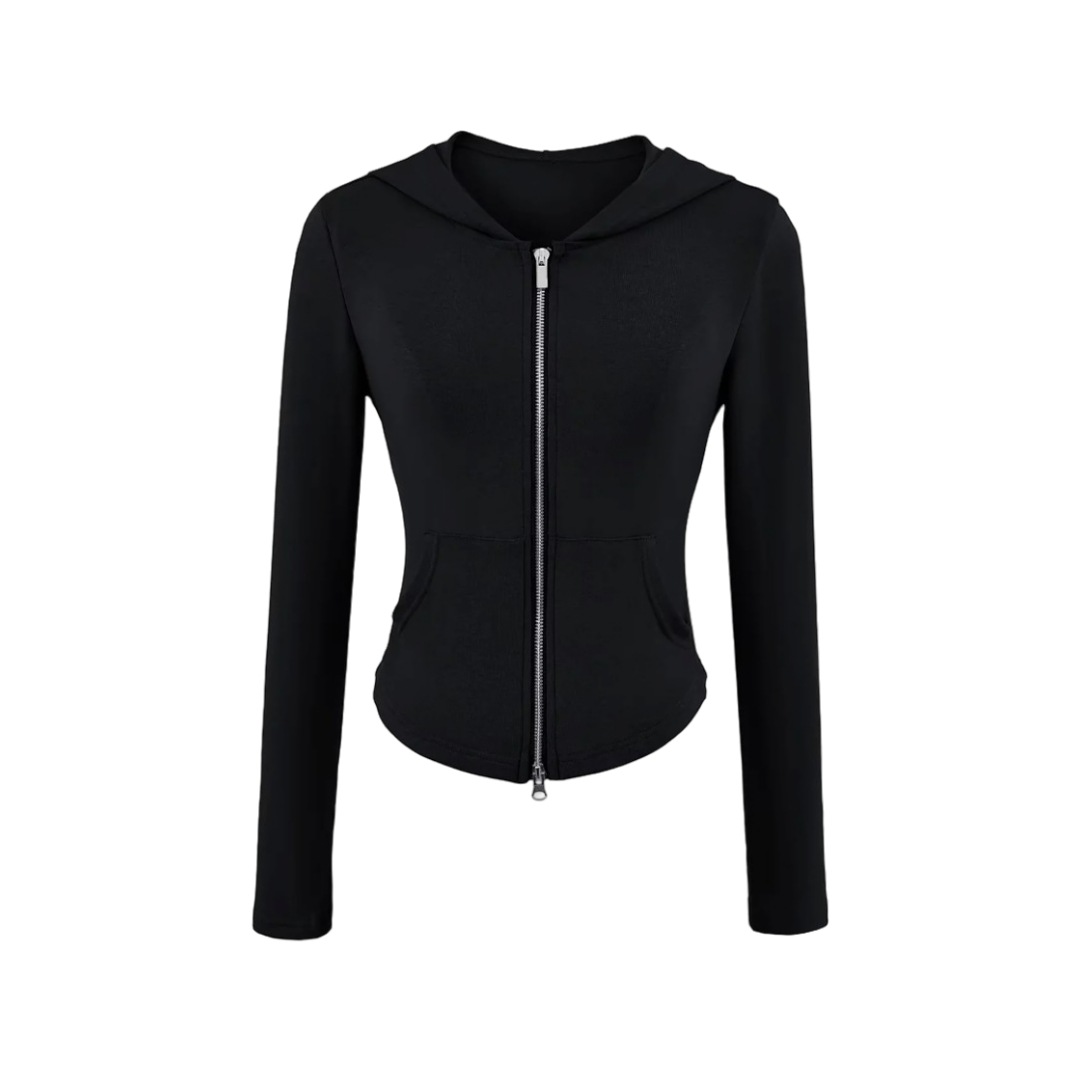 Ladies Minimalist Fitted Full Arm Hoodie
