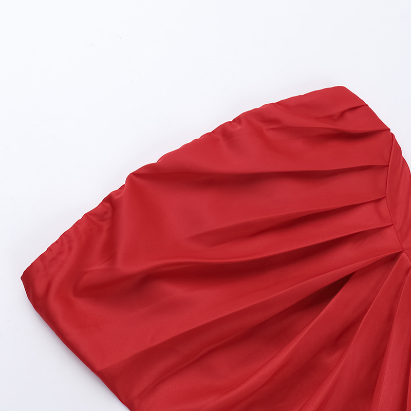 Sleeveless Slim-Fit Polyester One-Piece Mini Skirt
