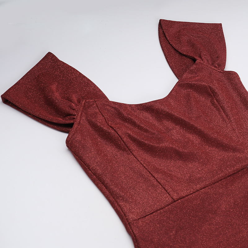 High Waist Square Neck Bodycon Maxi Dress