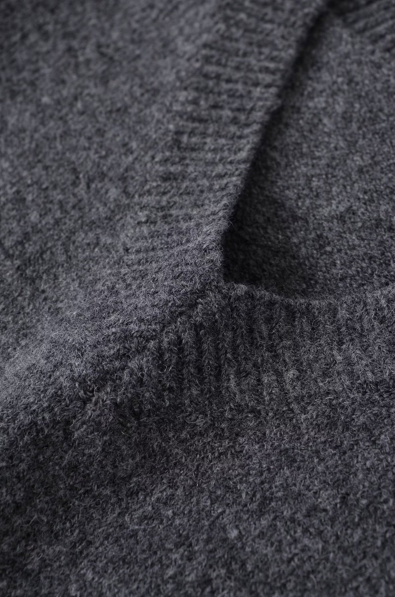 Plain Polyester Plunge Long Sleeve Sweater