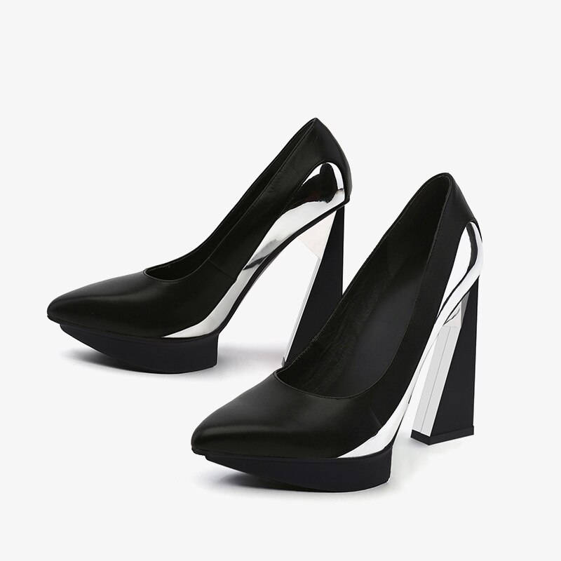 11.5cm Extreme Strange High Heels Women Pumps 2.5cm Platform Woman Pointed Toe High Heels Shoes Stiletto