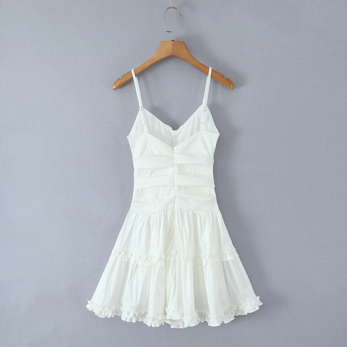 White Bow Layered Dress with Ruched Silhouette and Strapless Design