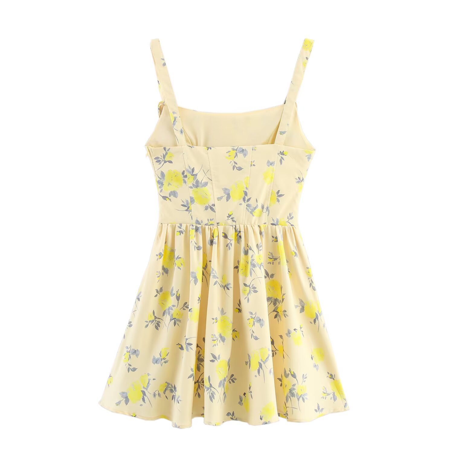 Women's Fashion Casual Floral Poplin Short Dress