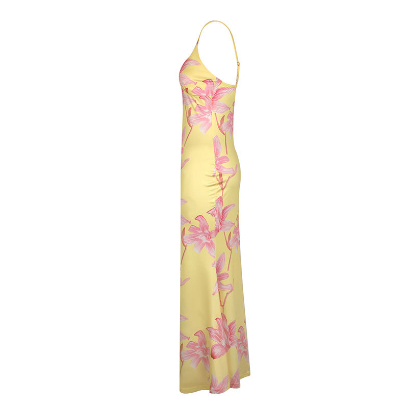 Open Back Plunge Slim Midi Dress