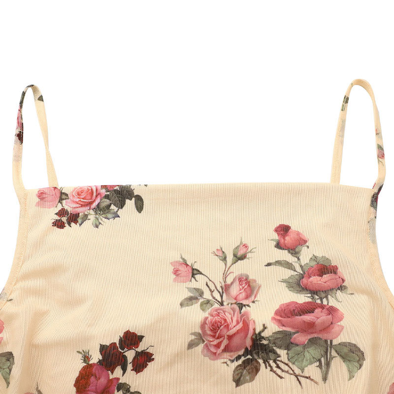 Sheer Floral Tube Dress