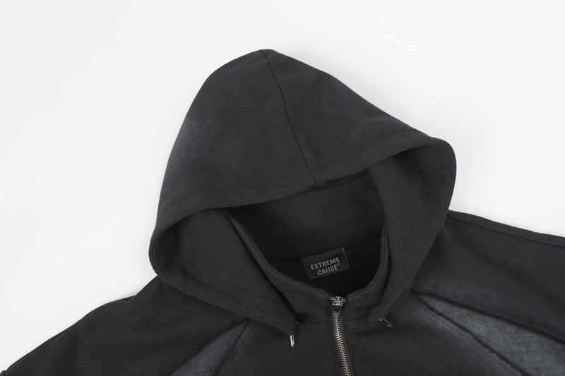 Urban Vintage Graffiti Mosaic Partial Zipper Hoodie
