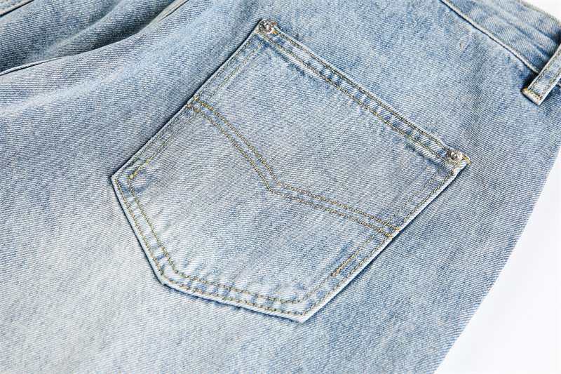 Deconstructed Casual Straight Leg Jeans