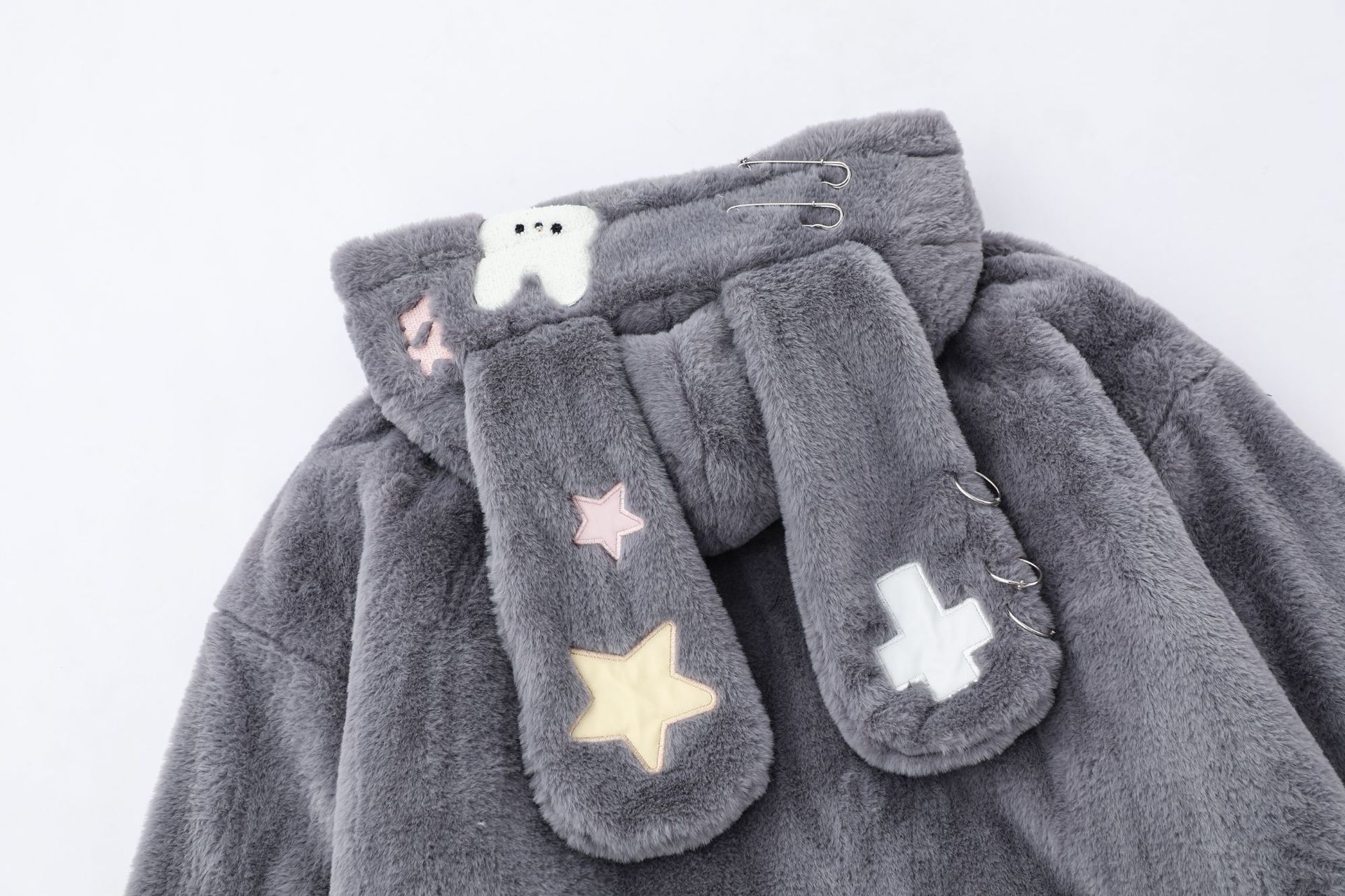 Loose Fleece-Lined Thick Warm Hooded Cotton Jacket