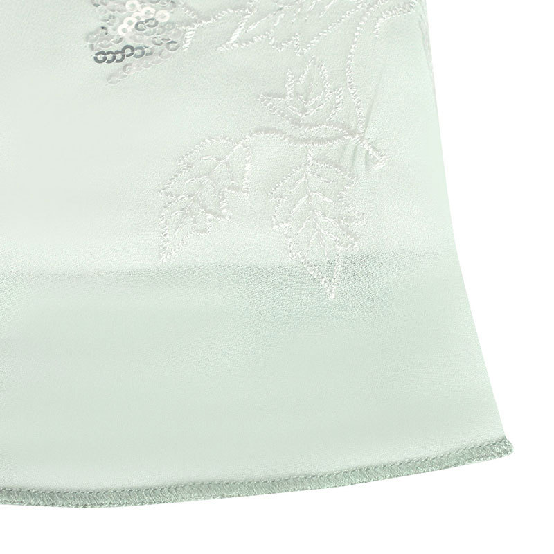 High-Waisted Embroidered Polyester Mini Skirt