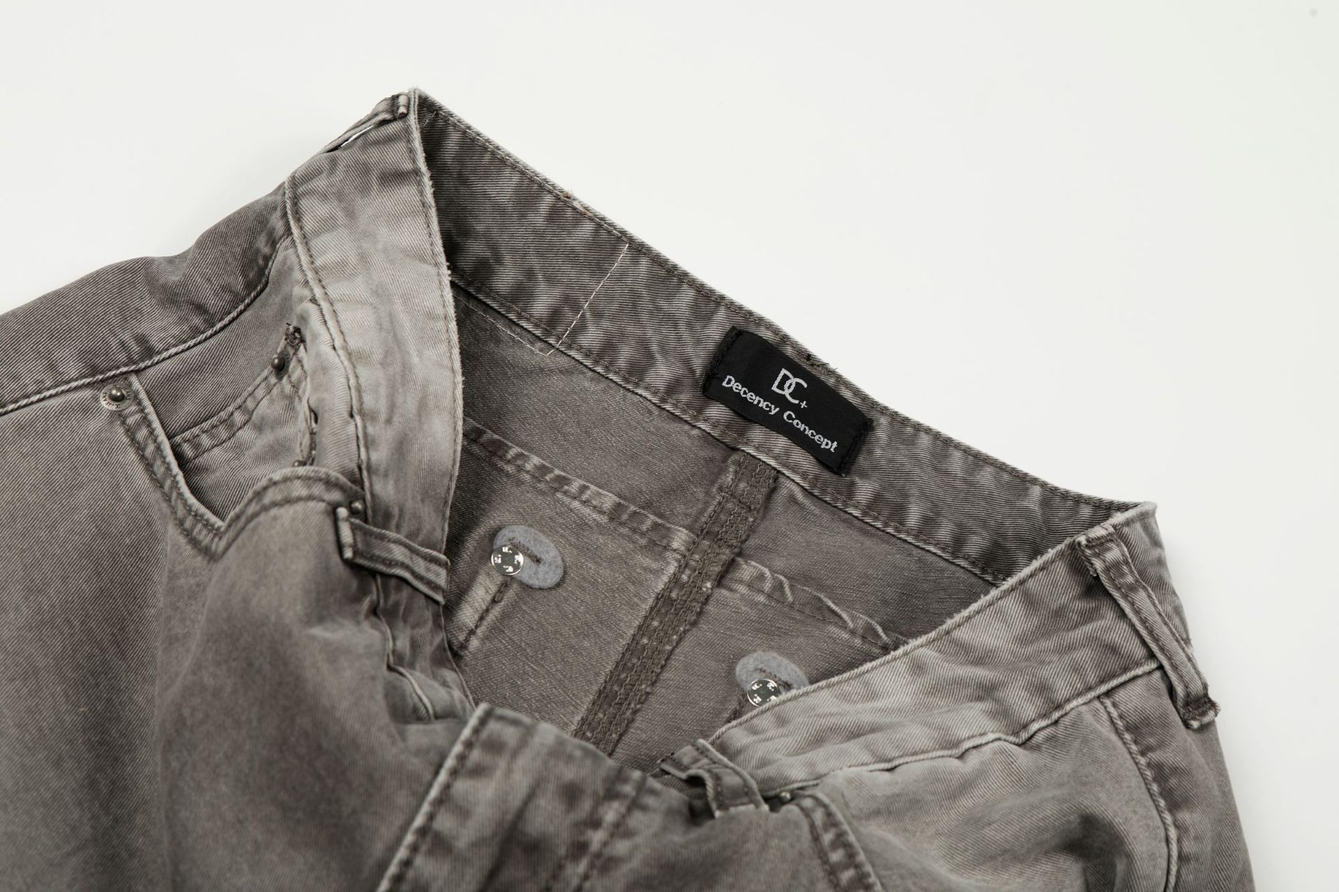 Street Style Retro Unisex High-End Washed Distressed Design Men's Loose Knife-Shape Jeans