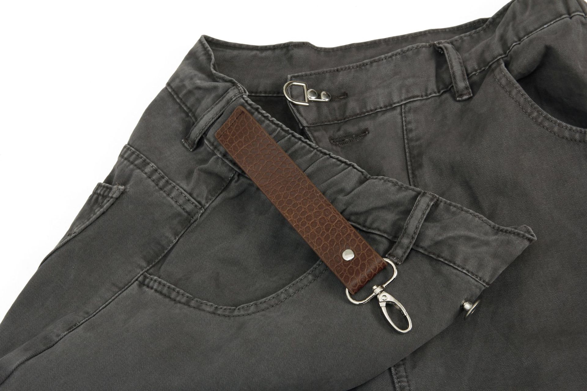Street Retro Deconstructed Irregular Design Men's Loose Wide-Leg Jeans