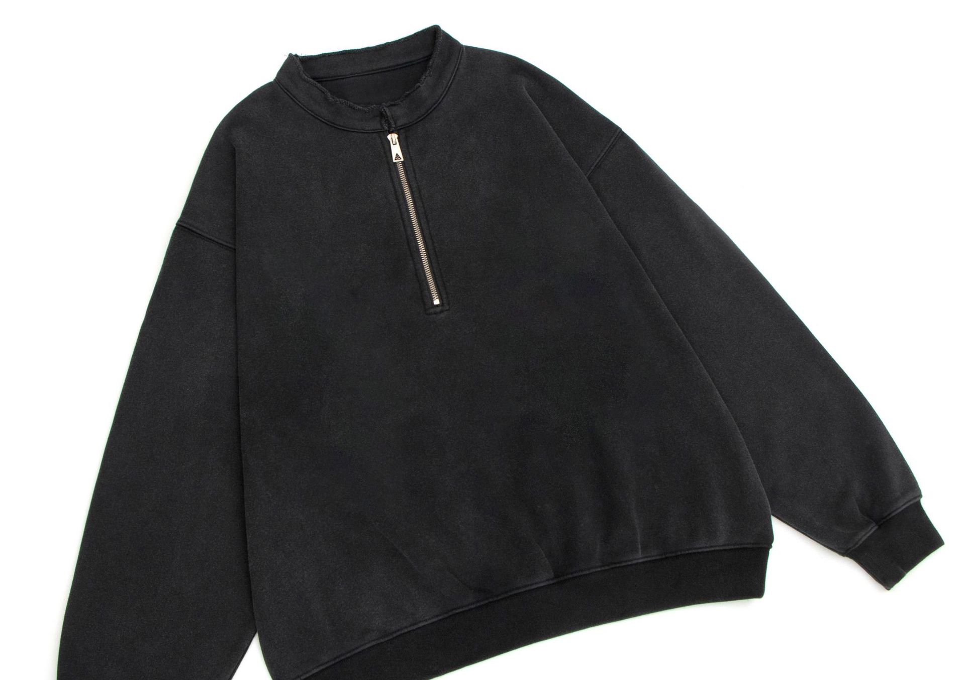 Oversized Faded Cotton Zip Hoodie