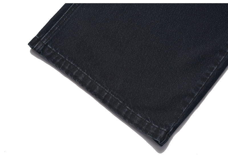 Washed Distressed Wide-Leg Straight Leg Denim Pants