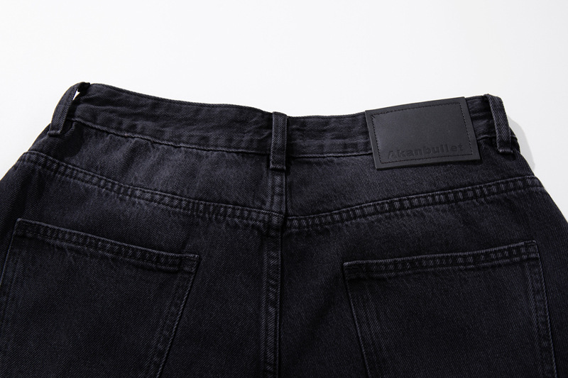 Streetwear Style Hip Hop Trendy Casual Black Knife Pants Ins Autumn Vintage Washed Loose Jeans