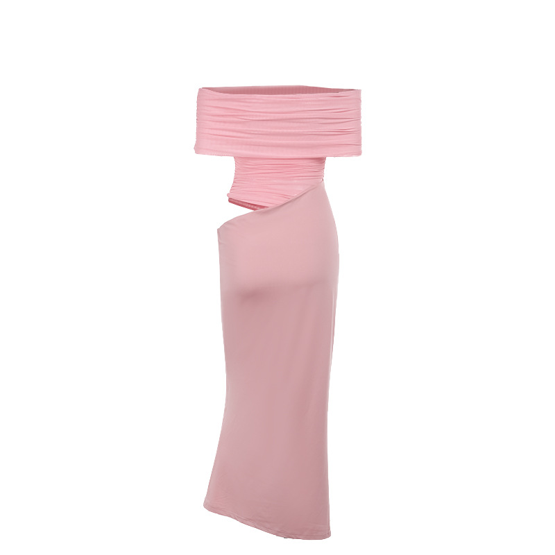 Ladies Asymmetric Midriff Cutout Bodycon Dress