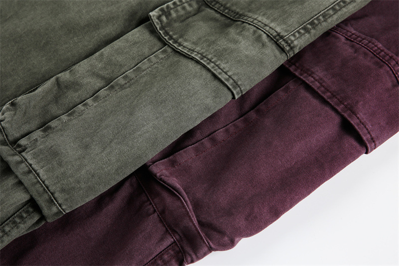 Multi-Pocket Cargo Pants Loose Wide-Leg Casual Trousers
