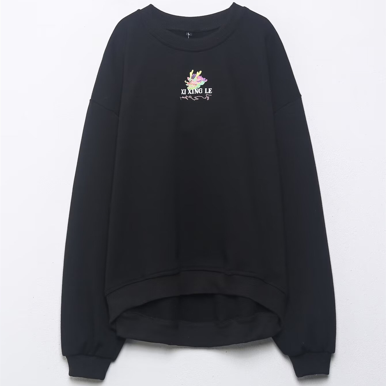 Casual printed round neck hoodie for women